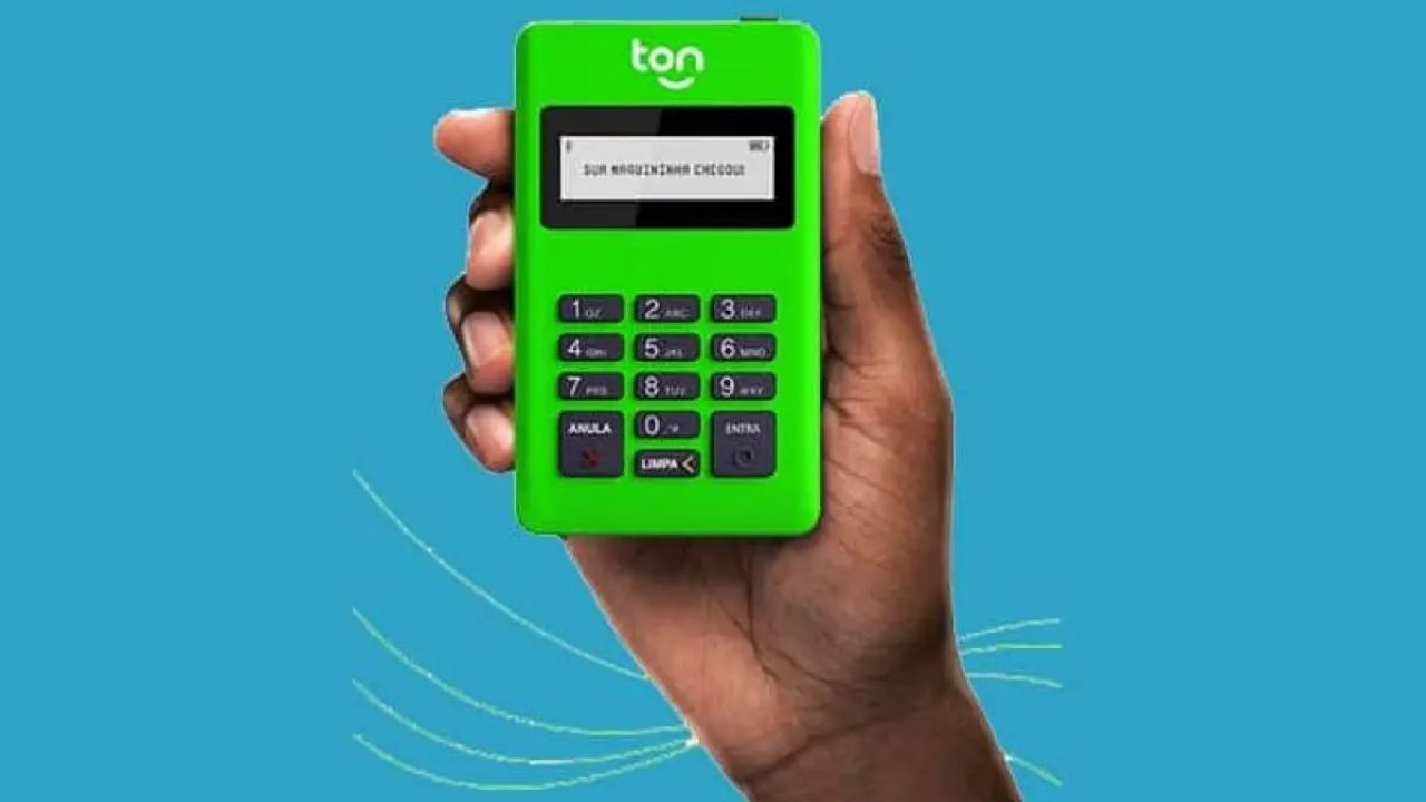 Maquininha de cartão Ton 0,85 taxa no débito e crédito com